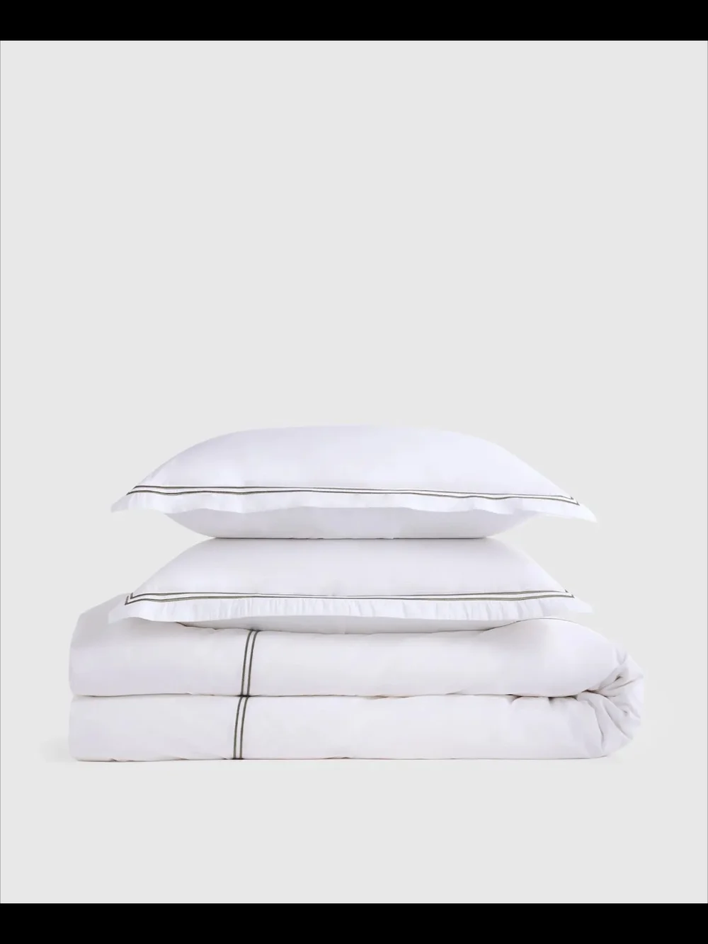 Organic Crisp Percale Embellished Duvet Cover Set